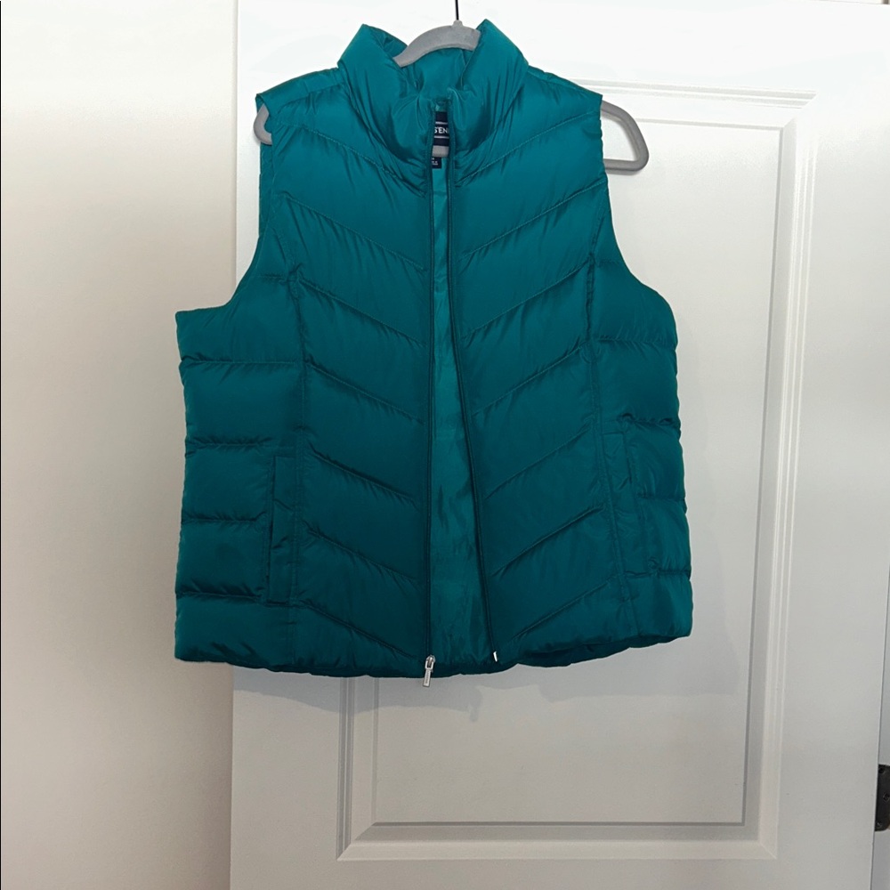 Lands' End Turquoise Puffer Vest